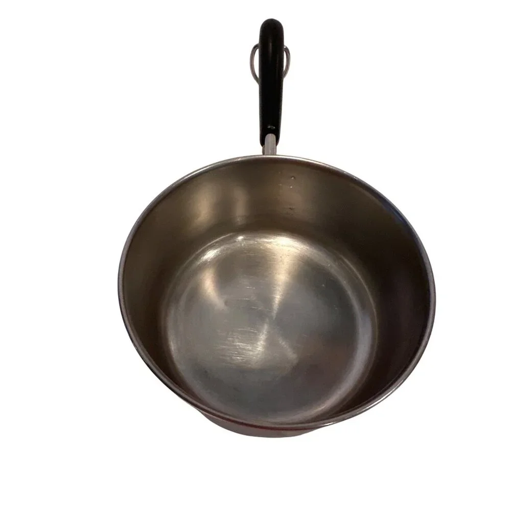 Vintage Revere Ware Stainless Steel 1qt. Saucepan With Black Handle NO Lid